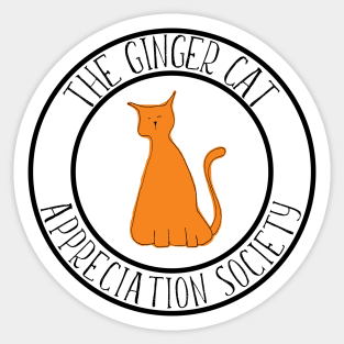 The Ginger Cat Appreciation Society Logo Typography Design Sticker